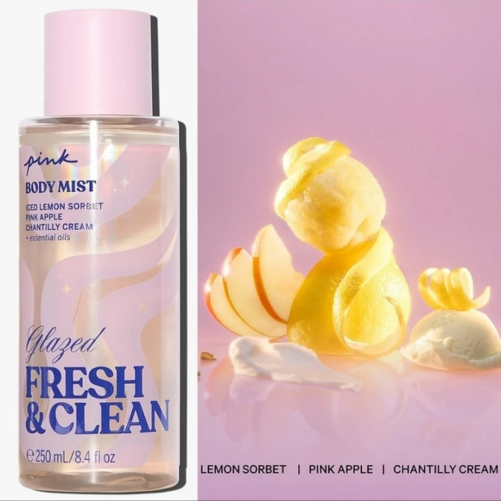 PINK Victoria's Secret Glazed Fresh & Clean Fragrance Body Mist 8oz NEW Rare